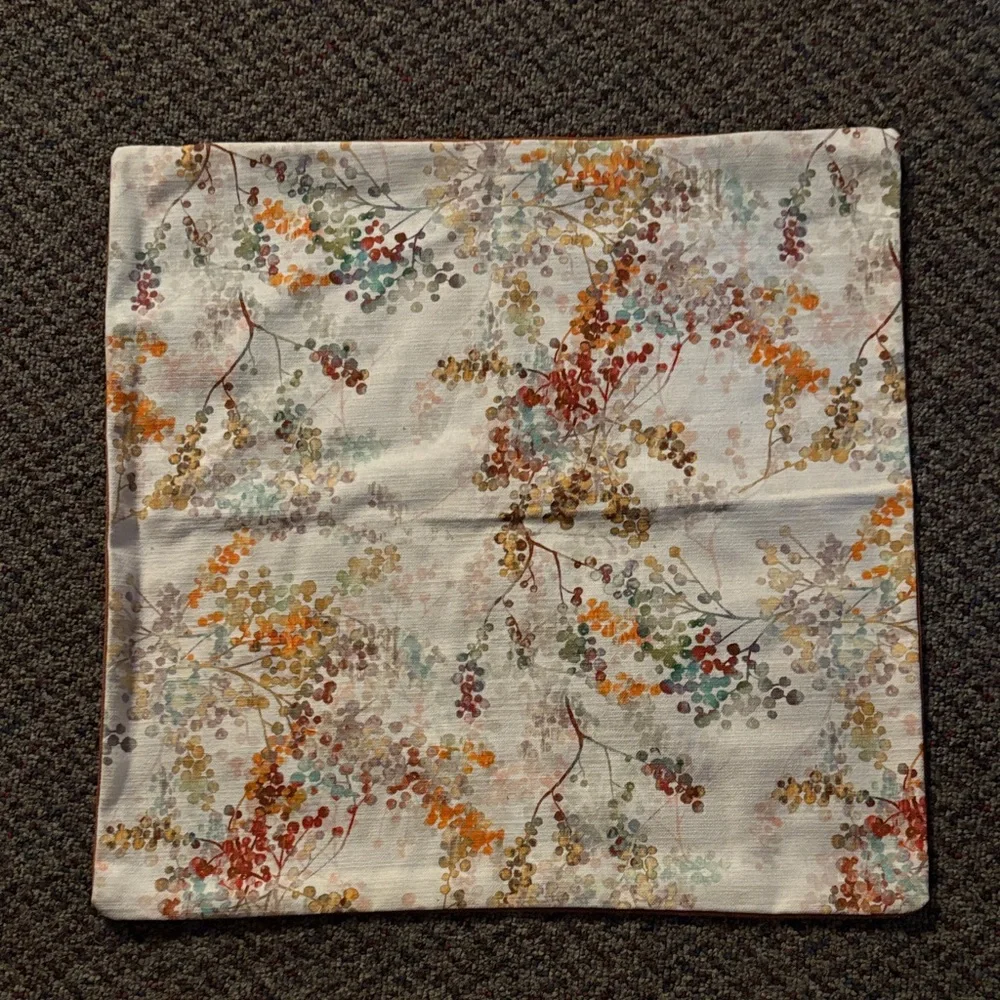Floral Patterned Square Pillow Cover Fits 16” pillow